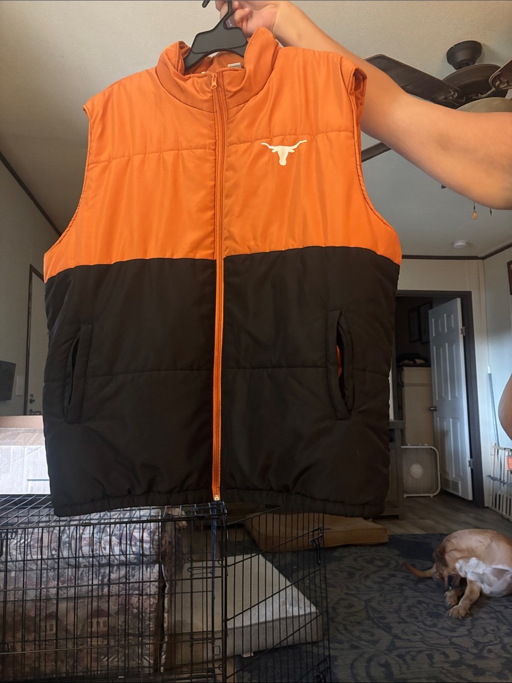 Fanatics Orange and Black Sleeveless Puffer Vest